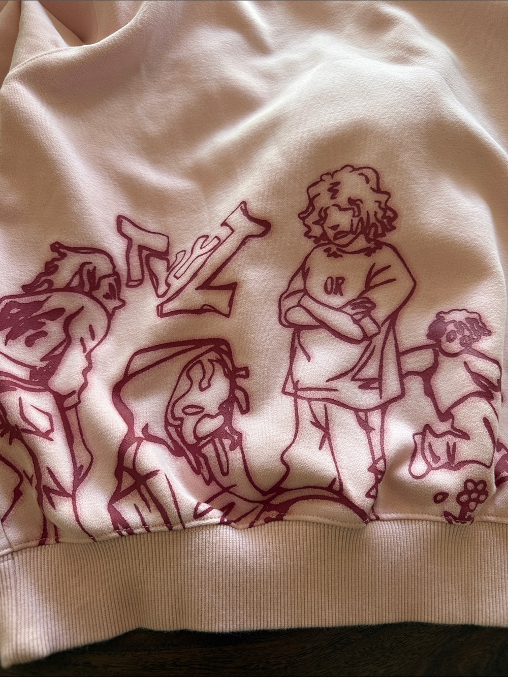 Aelfric Eden Cartoon Line Character Print Oversized Hoodie~ Large - Picture 11 of 11